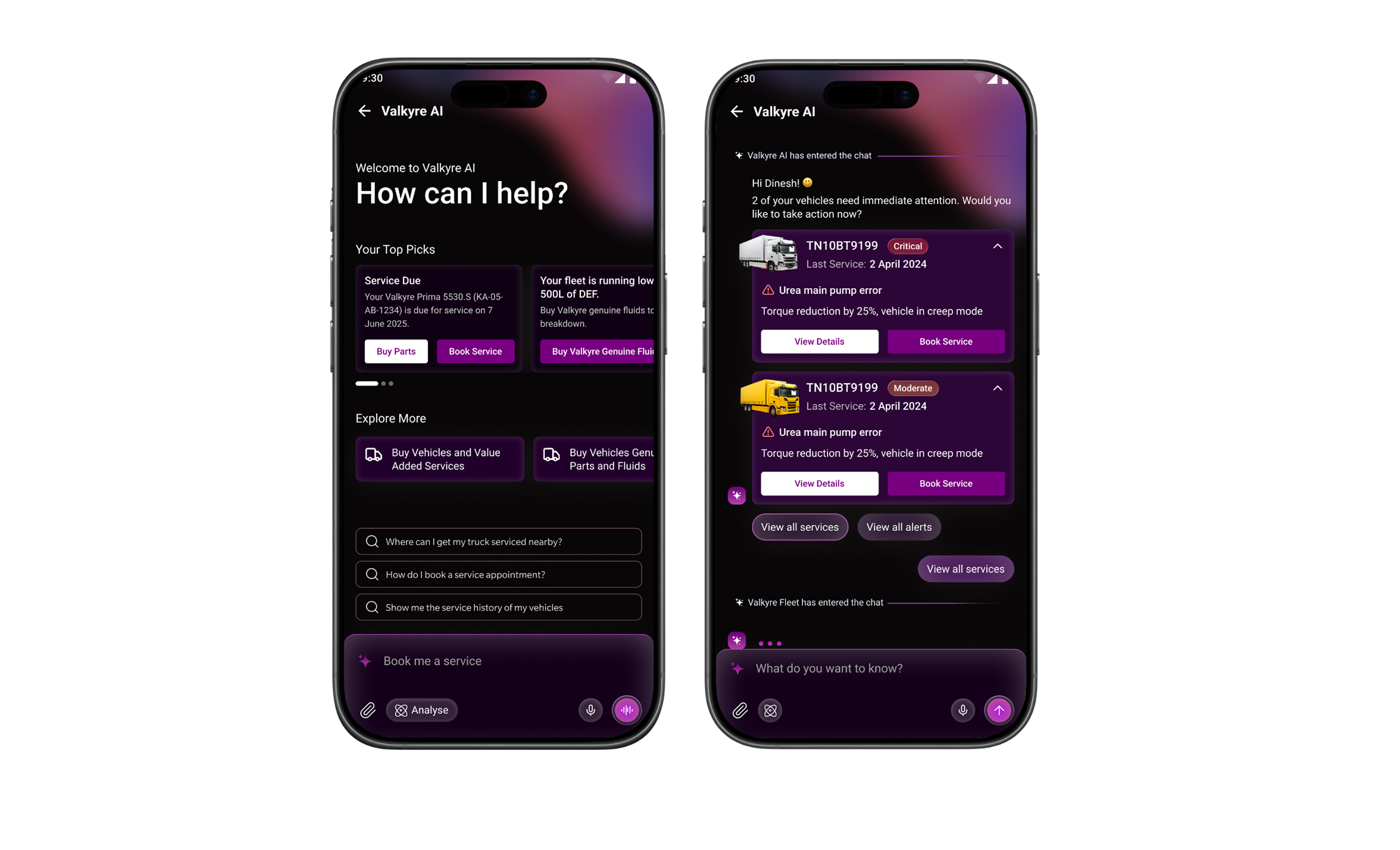 Valkyre Mobility: AI-powered ecosystem for commercial vehicle lifecycle management.